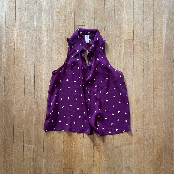 No Boundaries Purple Heart Sheer Tank - Picture 1 of 5